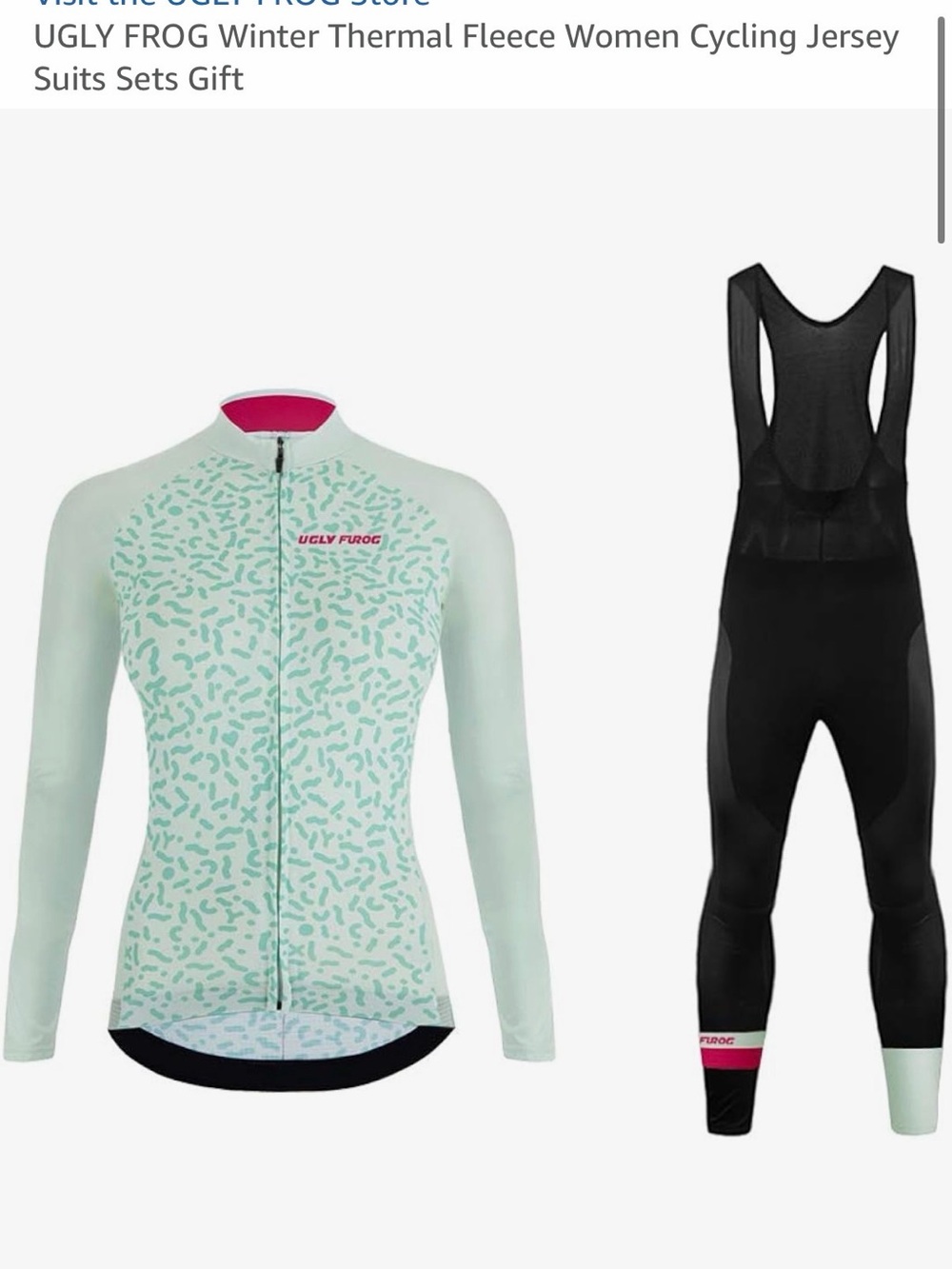 Women's Mint Thermal Long Sleeve Cycling Jersey & Bib  - Make Offer